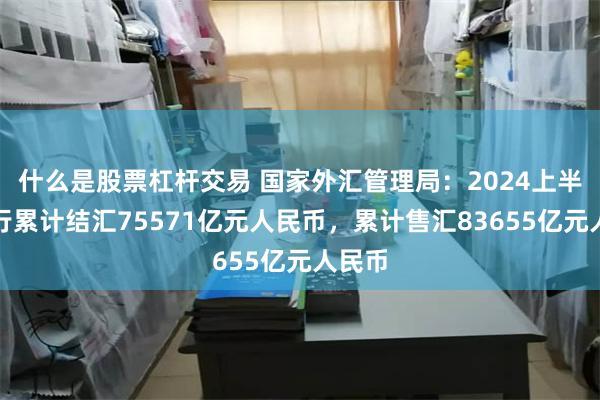 什么是股票杠杆交易 国家外汇管理局：2024上半年银行累计结汇75571亿元人民币，累计售汇83655亿元人民币