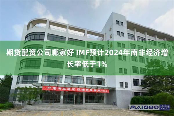 期货配资公司哪家好 IMF预计2024年南非经济增长率低于1%