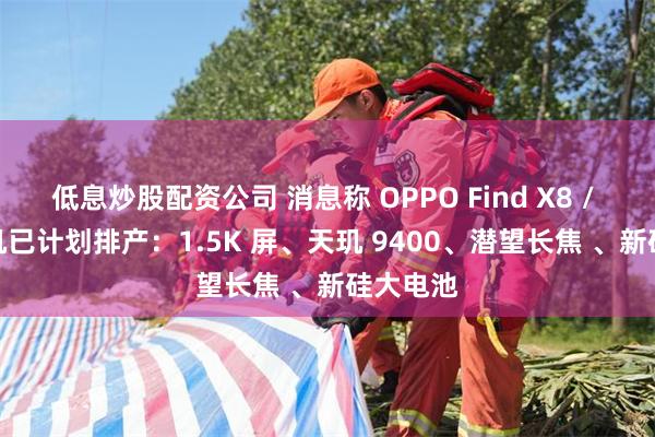 低息炒股配资公司 消息称 OPPO Find X8 / Pro 手机已计划排产：1.5K 屏、天玑 9400、潜望长焦 、新硅大电池