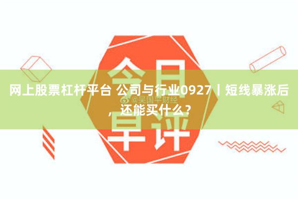 网上股票杠杆平台 公司与行业0927丨短线暴涨后，还能买什么？